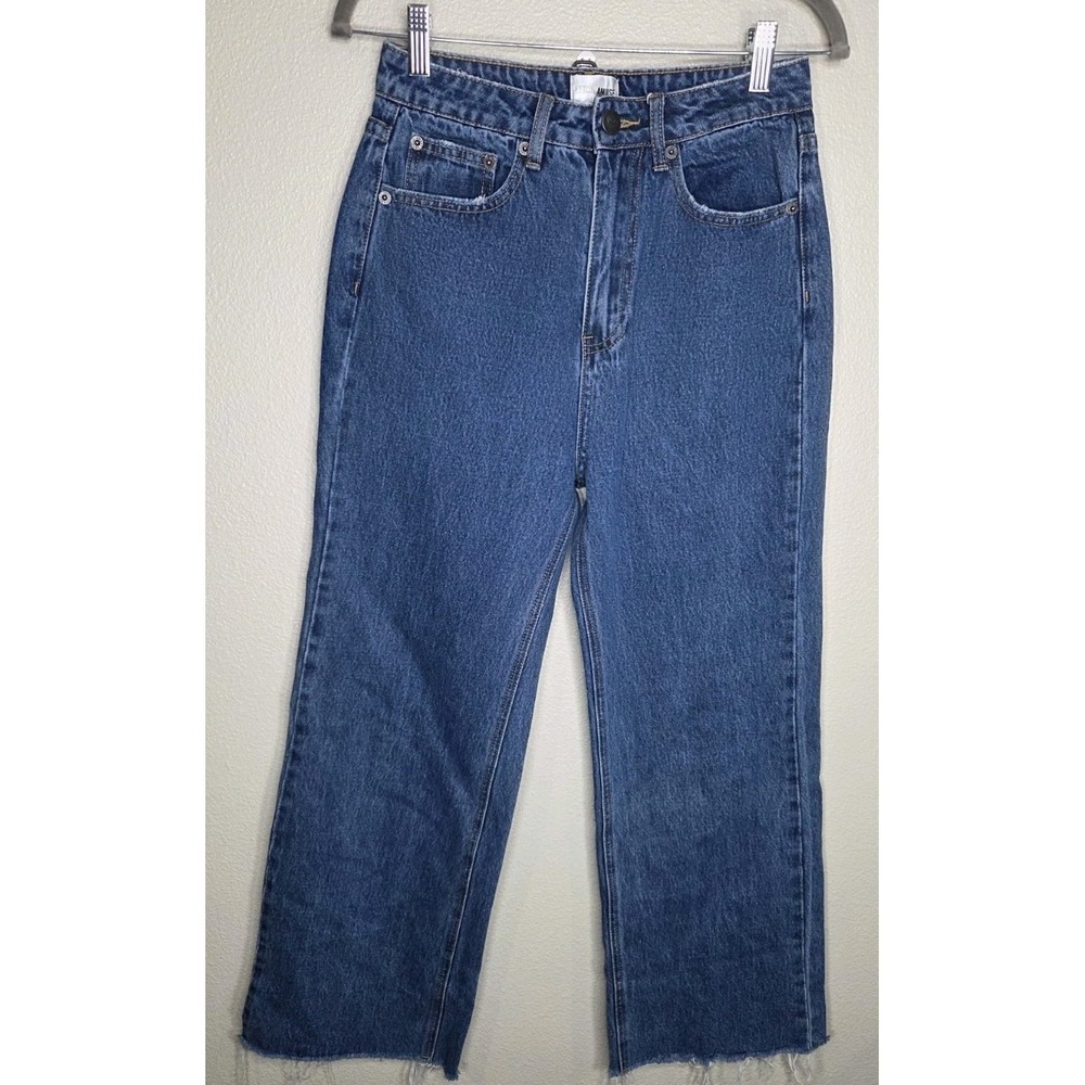 Amuse Society Cropped Wide Leg‎ Jeans Size 27 Raw Hem High Rise